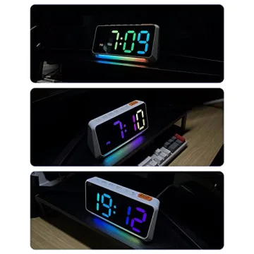 LED Digital Clock for Bedroom, Super Loud Alarm Clock for Heavy Sleepers Adults, Teens | Simple Plug-In Electric Bedside Nightstand Desk Clock with Light and Adjustable Color/Volume/Brightness/Snooze