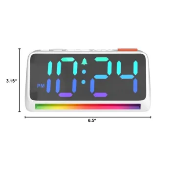 LED Digital Clock for Bedroom, Super Loud Alarm Clock for Heavy Sleepers Adults, Teens | Simple Plug-In Electric Bedside Nightstand Desk Clock with Light and Adjustable Color/Volume/Brightness/Snooze
