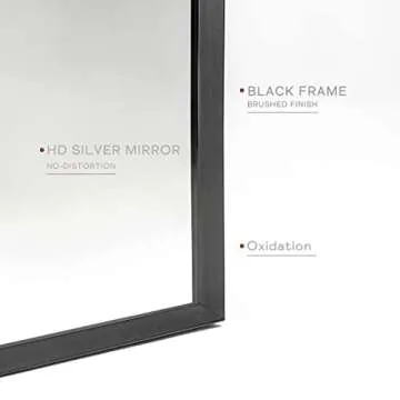 Minuover Arched Wall Mirror for Bathroom, 20"x30" Black Modern Metal Frame for Entryway Living Room Bedroom Wall Decor