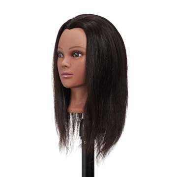 Hairginkgo 18-20" 100% Human Hair Training Practice Head Styling Dye Cutting Mannequin Manikin Head (91806B0212)