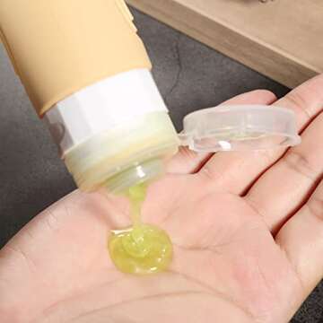 Mrsdry Travel Bottles for Toiletries, Tsa Approved 3oz Travel Size Containers BPA Free Leak Proof Refillable Liquid Silicone Squeezable Travel Accessories for Shampoo Conditioner Lotion (4 Pack)