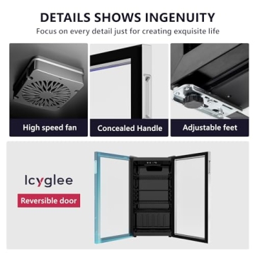 Icyglee Beverage Refrigerator 126 Can Mini Fridge