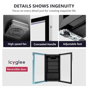 Icyglee Beverage Refrigerator 126 Can Mini Fridge