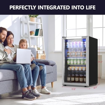 Icyglee Beverage Refrigerator 126 Can Mini Fridge
