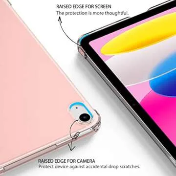 EasyAcc iPad 10th Gen Case (A2696/A2757/A2777) 10.9in, 2022, Pink Slim Protective Smart Stand Cover, Heavy Duty Protection, Full Body Shockproof, Lightweight