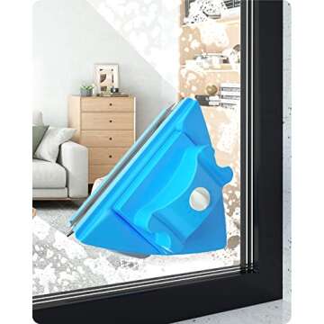 Double Side Magnetic Window Cleaner,Adjustable Magnetic Double Window Glass Wiper Glider Washing Bru...