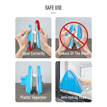 Double Side Magnetic Window Cleaner,Adjustable Magnetic Double Window Glass Wiper Glider Washing Brush Equipment Cleaning Brush Wiper Tools for High-Rise and Car Glazed Windows Thickness 4-30mm