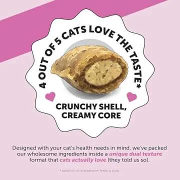Pet Honesty Cat Multivitamin Crunchy & Creamy Chews - Cat Treats for Health + Immune, Cat Joint Support, Skin & Coat, & Digestion - Omega 3s, Lysine & Probiotic Cat Vitamins - 30 Day Supply