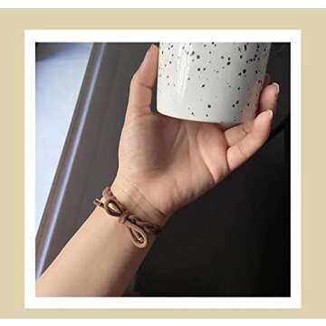 12 Pcs Hair Ties with Bow and Braided Design - High Elastics Ponytail Holders, Bracelets for Women, Girls (3 Colors) - No Damage, No Crease - For Thick, Thin, and Curly Hair