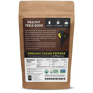Organic Cacao Powder | Premium Criollo Beans from Peru | 16oz Resealable Bag