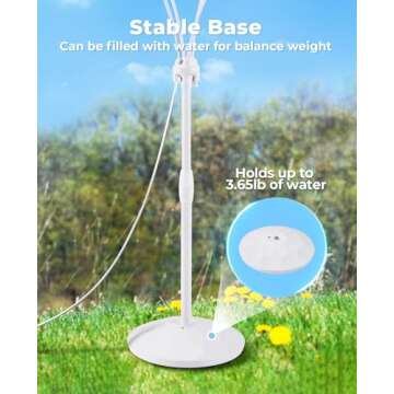 HIRALIY Standing Misting Cooling System with a Fillable Base, Portable Misters for Outside with 26.2...