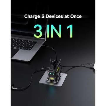 GravaStar 65W USB C Charger, Alpha65 Robot Fast GaN Charger Block, 3-Port Fast Charger, Foldable Wall USB C Charger for iPhone, MacBook, iPad, Laptop, Steam Deck, Gifts for Men (65W, Gray)