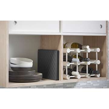 KOHLER K-8628-CHR Wine Glass Drying Rack, Wine Glasses Rack Organizer, Folding Drying Rack for 6 Wine Glasses, Charcoal