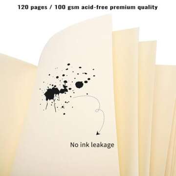 EOOUT 3pcs Blank Notebook, Hardcover Sketchbook Unlined Notebook, 120 Sheets, 100gsm Paper, 5.6 x 8.2in, Journal for Drawing, Art, Travelers Gifts, Students and Office Supplies