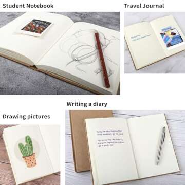 EOOUT 3pcs Blank Notebook, Hardcover Sketchbook Unlined Notebook, 120 Sheets, 100gsm Paper, 5.6 x 8.2in, Journal for Drawing, Art, Travelers Gifts, Students and Office Supplies