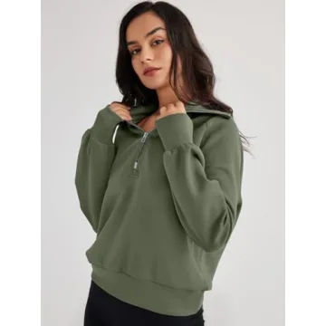 Trendy Queen Women's Oversized Sweatshirts Half Zip Pullover