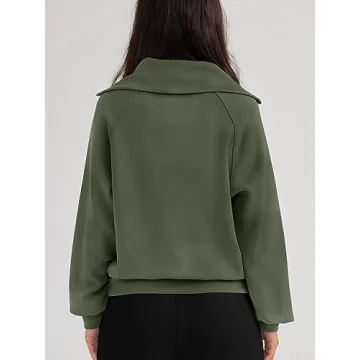 Trendy Queen Women's Oversized Sweatshirts Half Zip Pullover