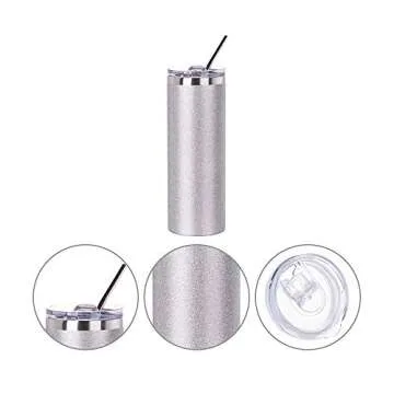 Customizable Glitter Skinny Tumbler | Sublimation Ready 20oz