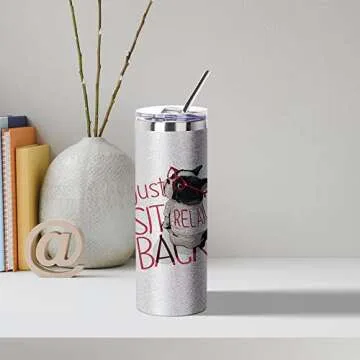 Customizable Glitter Skinny Tumbler | Sublimation Ready 20oz