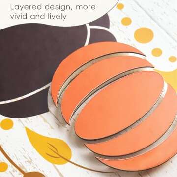 ArtbyHannah Fall Wall Deocr Framed 3d Fall Wall Art,Rustic Thanksgiving Decor with Pumpkins Fall Pictures Wall Decor,Vintage Fall Decorations for Home Kitchen Living Room(12×16 Inch Brown Framed)