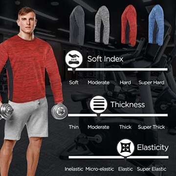 High Energy Long Sleeve Workout Shirts for Men 4 Pack