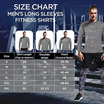 High Energy Long Sleeve Workout Shirts for Men 4 Pack