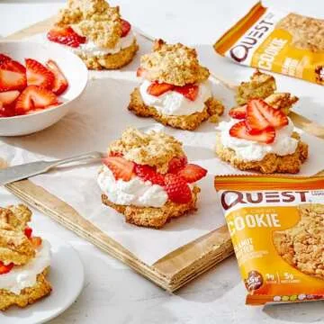 Quest Nutrition Peanut Butter Protein Cookie, 1g Sugar, 15g Protein, 5g Net Carbs, 12 Count