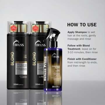 Truss Deluxe Prime Champagne Blond Toner - Violet Purple Spray Treatment Neutralizes Warm, Brassy Yellow Tones On Blonde, Highlighted, Silver And Bleached Hair For The Perfect Platinum Effect.