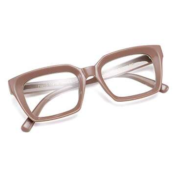 FEISEDY Glasses Frame Womens, Square Thick Eyeglasses Frame, Classic Eyewear for Men B2461
