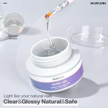 Morovan Hard Gels LED/UV Builder Nail Gel Sculpting Extension Strengthen UV Art Manicure Set with Forms