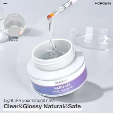 Morovan Hard Gels LED/UV Builder Nail Gel Sculpting Extension Strengthen UV Art Manicure Set with Forms