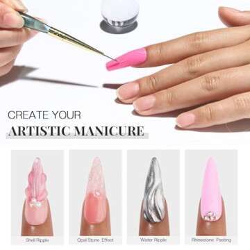 Morovan Hard Gels LED/UV Builder Nail Gel Sculpting Extension Strengthen UV Art Manicure Set with Forms