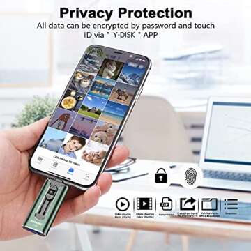 Flash Drive for iPhone 1TB, AUAMOZ USB Memory Stick Photo Stick External Storage Thumb Drive for iPhone iPad Android Computer (Dark Green)