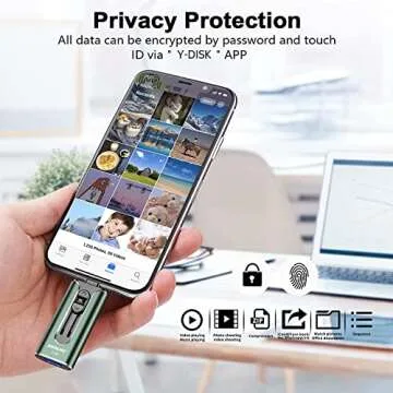 Flash Drive for iPhone 1TB, AUAMOZ USB Memory Stick Photo Stick External Storage Thumb Drive for iPhone iPad Android Computer (Dark Green)