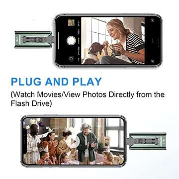 Flash Drive for iPhone 1TB, AUAMOZ USB Memory Stick Photo Stick External Storage Thumb Drive for iPhone iPad Android Computer (Dark Green)