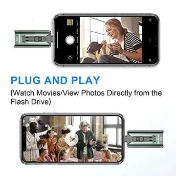 Flash Drive for iPhone 1TB, AUAMOZ USB Memory Stick Photo Stick External Storage Thumb Drive for iPhone iPad Android Computer (Dark Green)