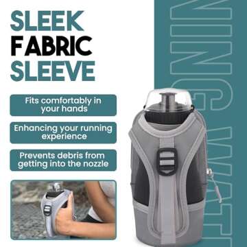 VYKAA Handheld Running Water Bottle (17oz) | Water Bottle Phone Holder | Secure Seal & Non-Slip Rubber Grip | Phone Holder for Running | Handheld Water Bottle Running | Running Water Bottle Hand