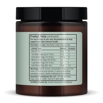 Bark & Whiskers Organic Fermented Mushroom Supplement for Pets