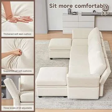 Weture Modular Sectional Sofa with Storage and Ottomans