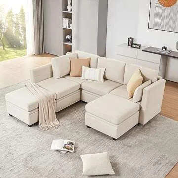 Weture Modular Sectional Sofa with Storage and Ottomans