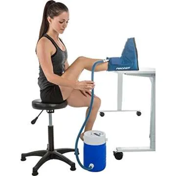 Aircast Cryo/Cuff Cold Therapy: Ankle Cryo/Cuff with Non-Motorized (Gravity-Fed) Cooler, One Size Fits Most
