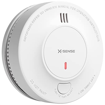 X-Sense Smoke Alarm, 10-Year Battery Fire Alarm Smoke Detector with LED Indicator & Silence Button, ...