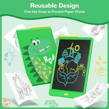TECJOE LCD Writing Tablet for Kids, 11 Inch Drawing Tablets for Kids, Boys Toys Gifts Dinosaur Doodle Board, Toddlers Travel Games Learning Toy Christmas Birthday Gifts for 3 4 5 6 Year Old Boys Green