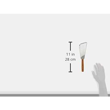 New Star Foodservice 43068 Wood Handle Fish Spatula, 6.5" Blade, Silver