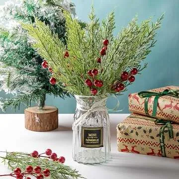 60 Pcs Christmas 3D Artificial Pine Branches Set