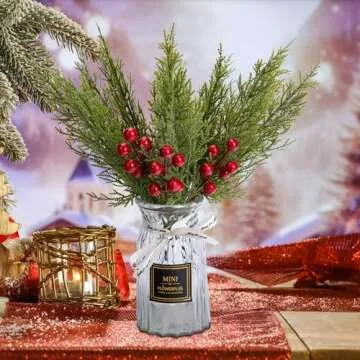 60 Pcs Christmas 3D Artificial Pine Branches Set