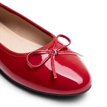 DREAM PAIRS Women's Flats, Round Toe Ballet Flats, Comfortable Slip-on Dressy Business Casual Work Office Ballerina Flat Dress Shoes,Size 10,RED-PAT,SDFA2404W