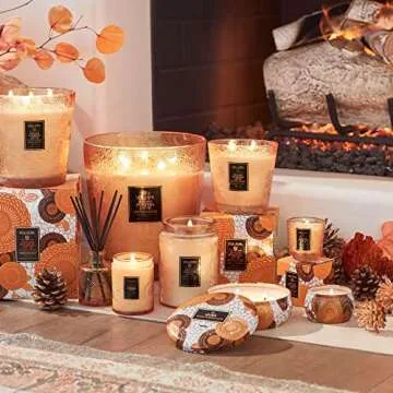 Voluspa Spiced Pumpkin Latte, Small Candle Jar, 5.5 Ounce,50 Hour Burn Time,All Natural Wicks & Coconut Wax for Clean Burning,Vegan,Poured in the USA