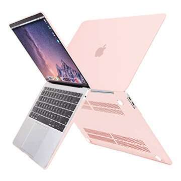 MOSISO Compatible with MacBook Air 13 inch Case 2022 2021 2020 2019 2018 Release A2337 M1 A2179 A1932 Touch ID, Plastic Hard Shell Cover&Keyboard Cover for MacBook Air 13.3 inch Case, Chalk Pink