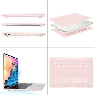 MOSISO Compatible with MacBook Air 13 inch Case 2022 2021 2020 2019 2018 Release A2337 M1 A2179 A1932 Touch ID, Plastic Hard Shell Cover&Keyboard Cover for MacBook Air 13.3 inch Case, Chalk Pink